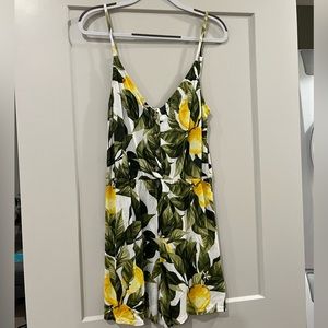 Lemon & Leaves / Floral Pattern Romper H&M